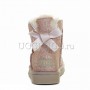 Женские золотистые угги мини с лентой UGG Mini Bailey Bow Sparkle Boot Gold